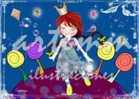 Reina maga con piruletas